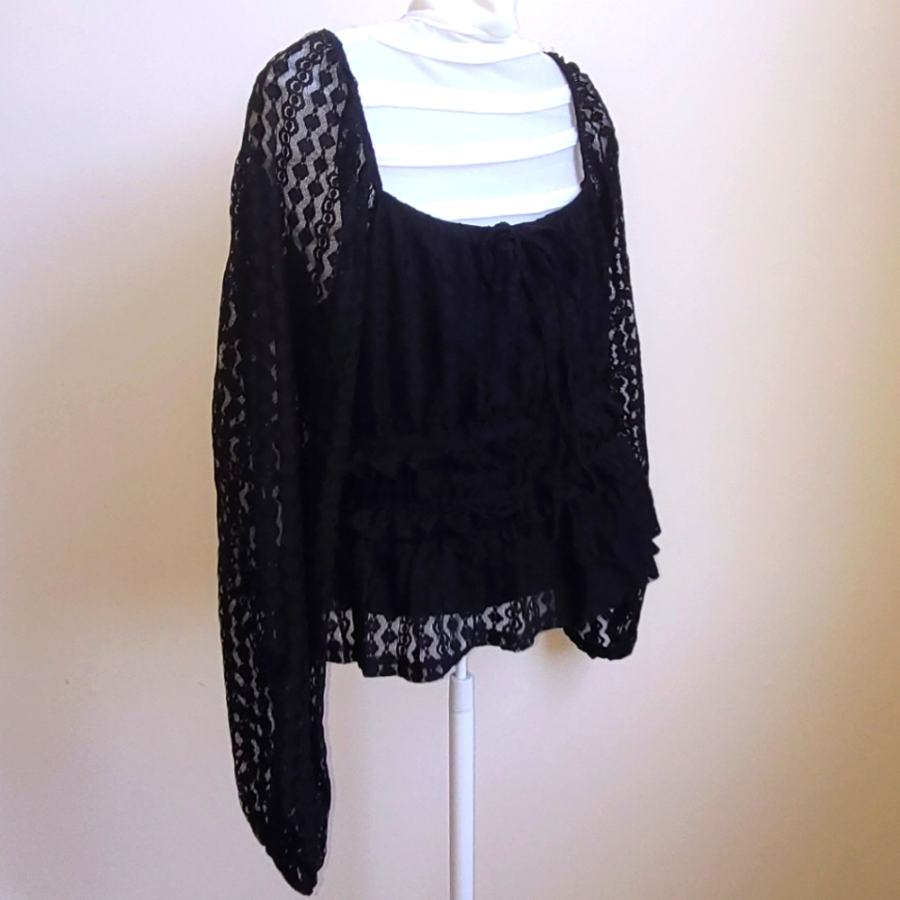 NWT Black Lace Top